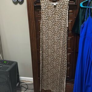 Cheetah H&M midi with side slits
